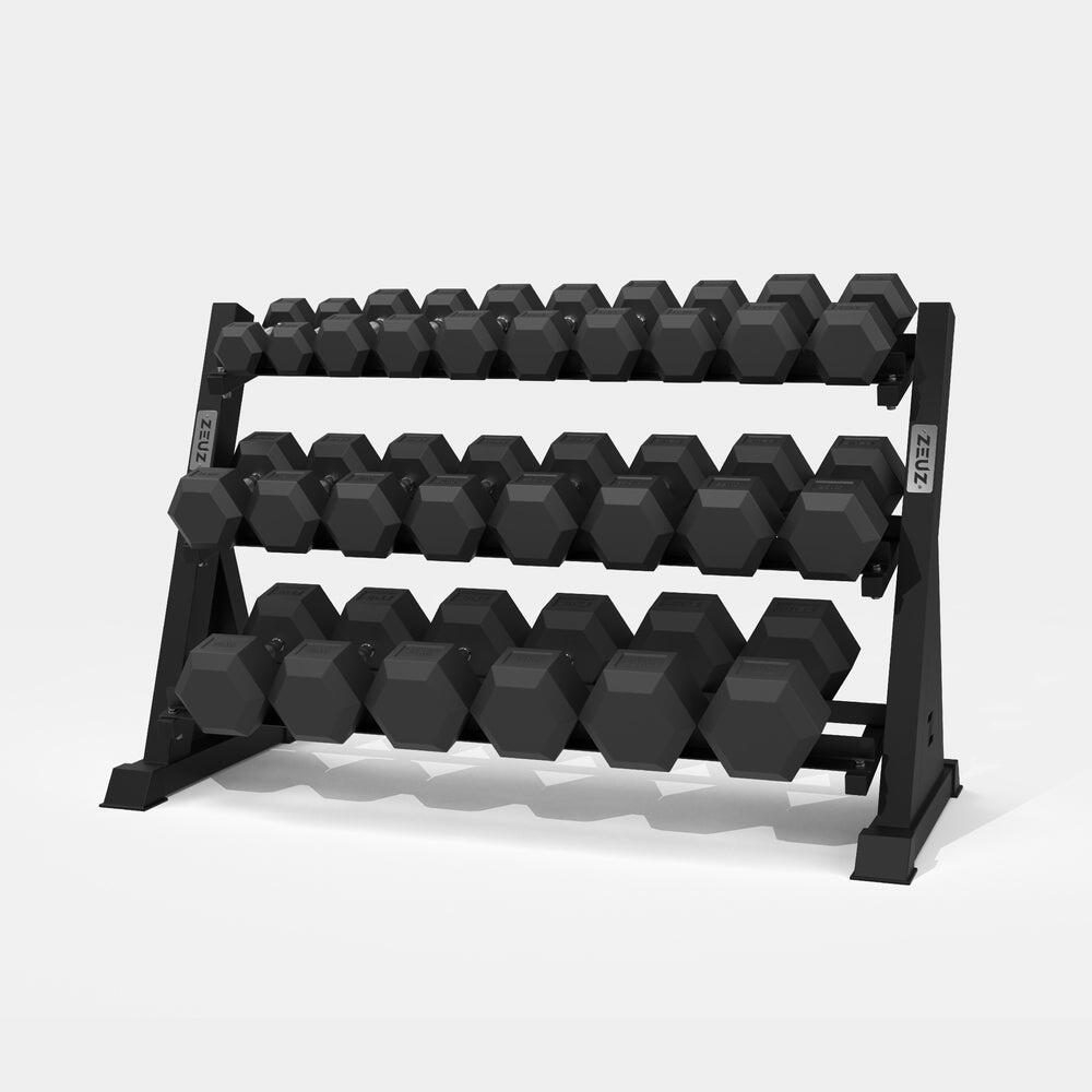 ZEUZ Dumbbell Rek – Halterrek & Opbergrek – Hexagon Dumbell Rack – Zwart 4/7