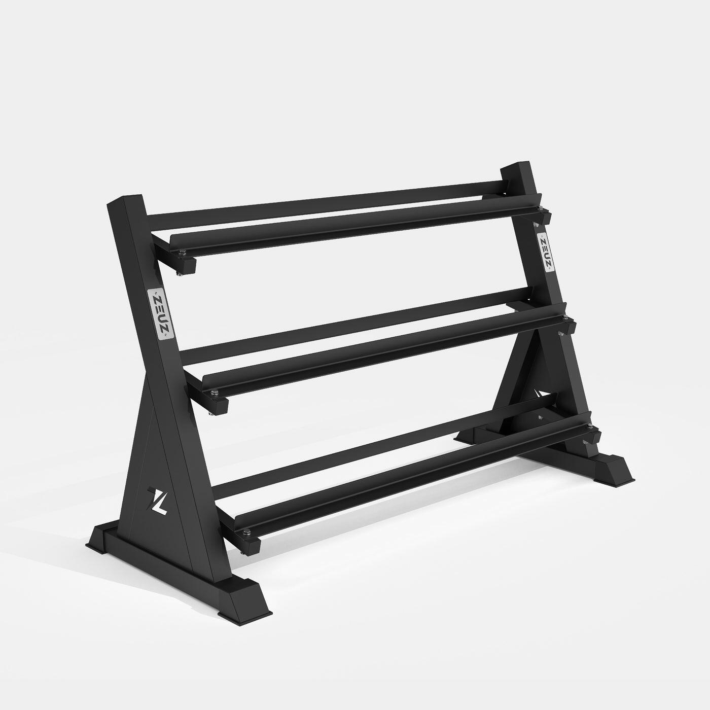 ZEUZ Dumbbell Rek – Halterrek & Opbergrek – Hexagon Dumbell Rack – Zwart 1/7