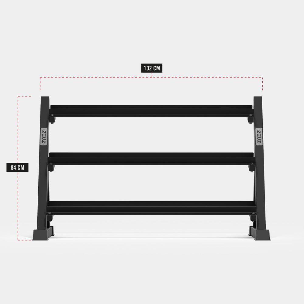 ZEUZ Dumbbell Rek – Halterrek & Opbergrek – Hexagon Dumbell Rack – Zwart 5/7