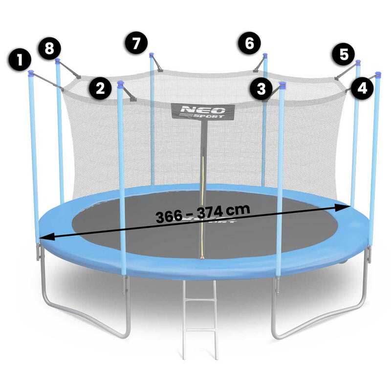 Siatka wewnętrzna do trampoliny ogrodowej Neo-Sport 12ft