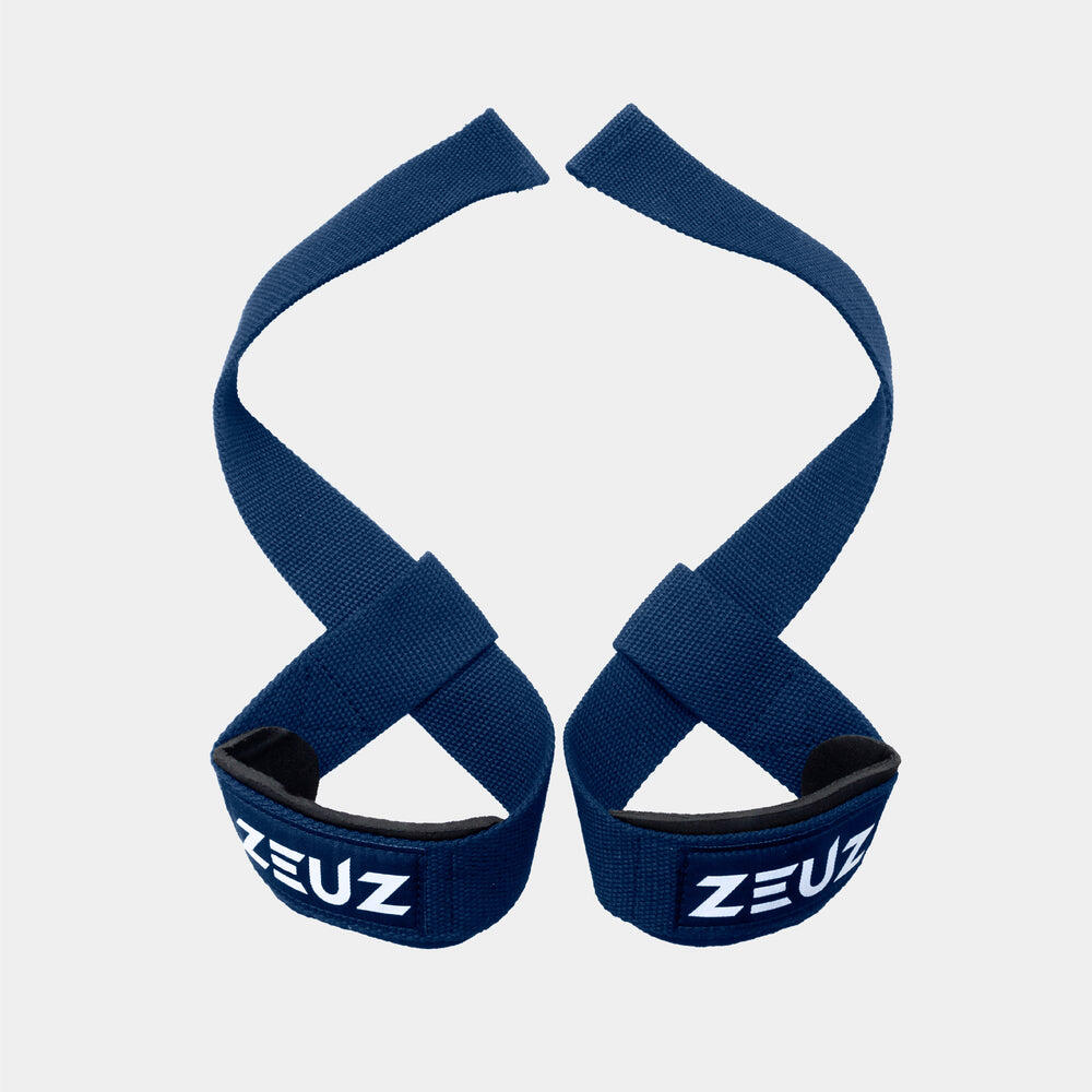 Cinghie da sollevamento pesi ZEUZ in 2 pezzi – Fasce sportive – Blu 3/6