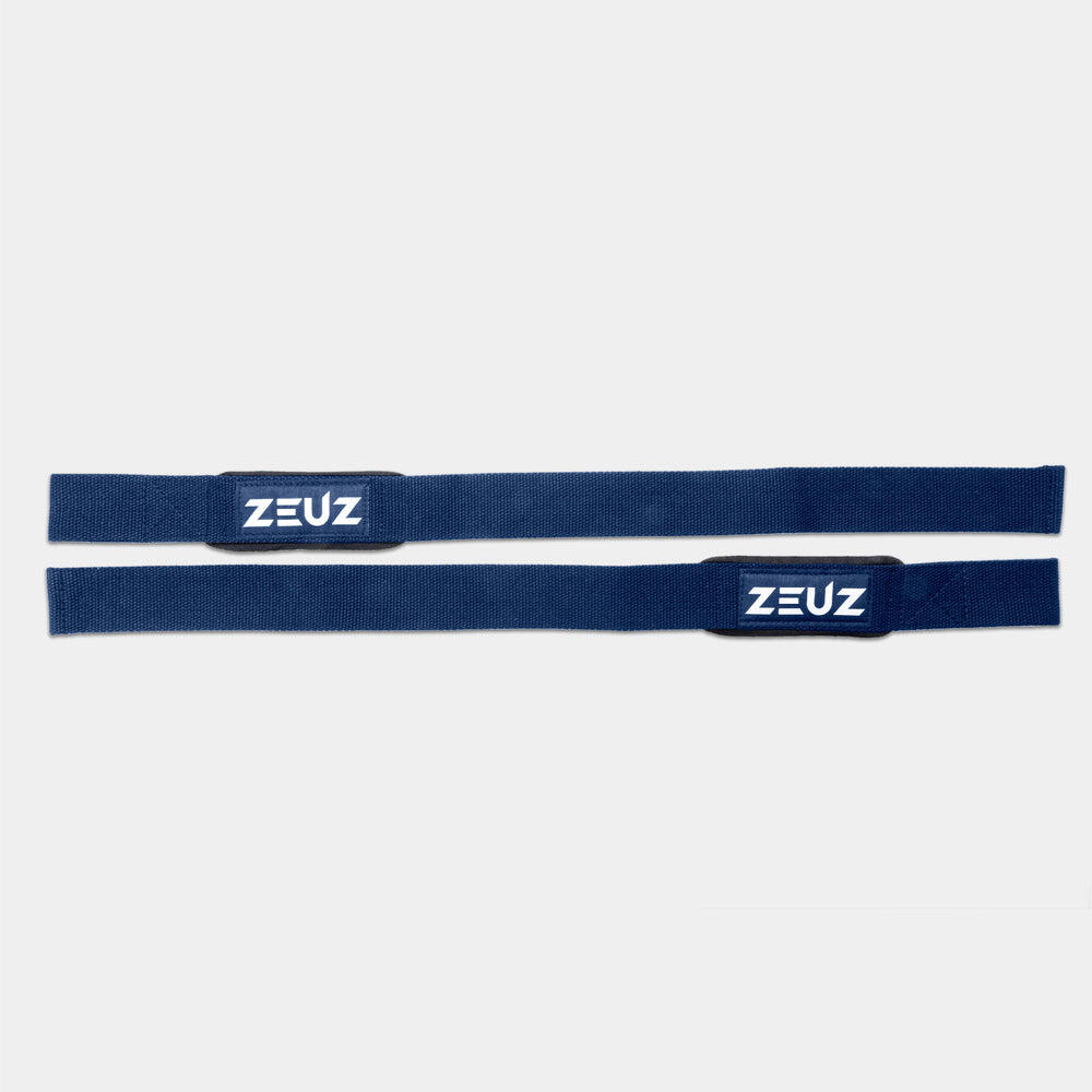 Cinghie da sollevamento pesi ZEUZ in 2 pezzi – Fasce sportive – Blu 4/6
