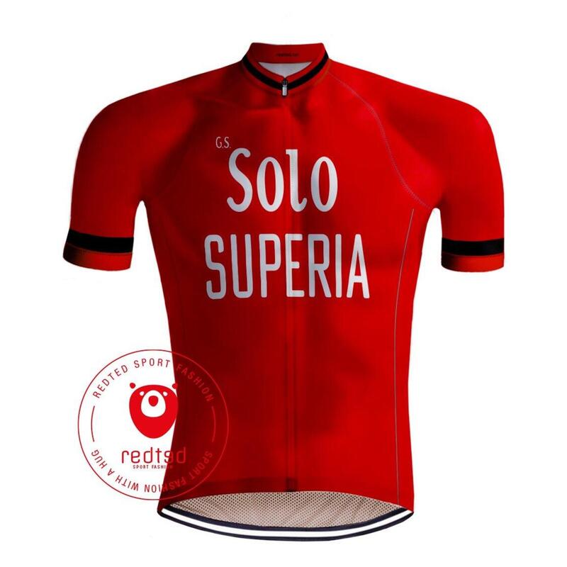 Vintage Solo Superia Vintage Cycling Jersey - RedTed