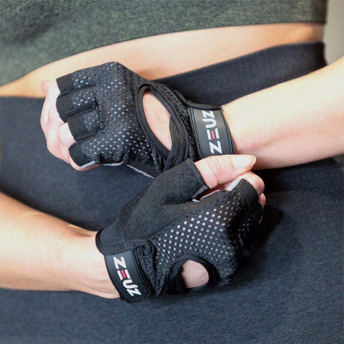 ZEUZ Sport & Fitness Handschoenen Dames & Heren – Grijs & Zwart – Maat L 2/4