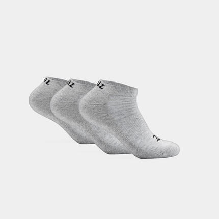 ZEUZ Chaussettes basses 3 paires – Amorti talon/orteils – Gris M