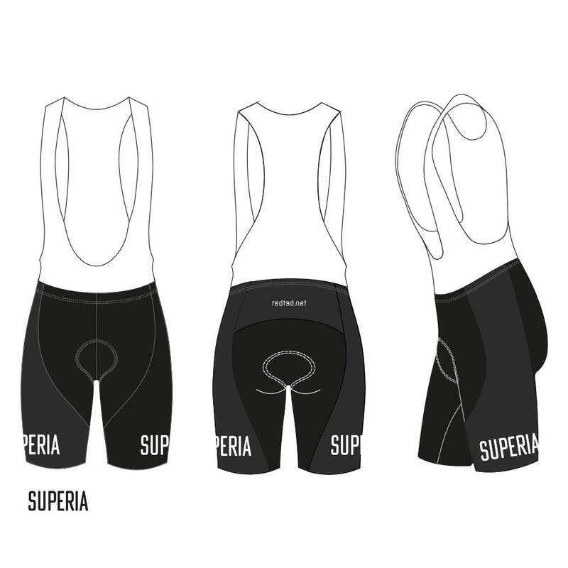 Pantaloni da ciclismo retrò Solo Superia Nero - RedTed