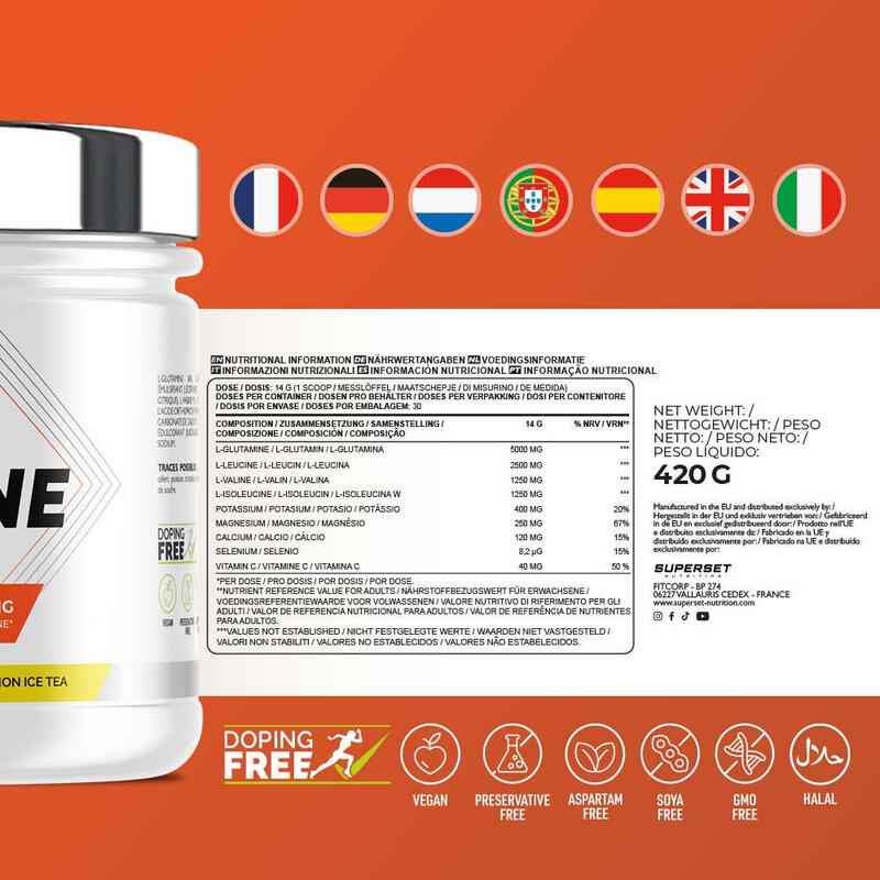 Bcaa - Bcaa + Glutamine (450g) - Ijsthee Met Citroen
