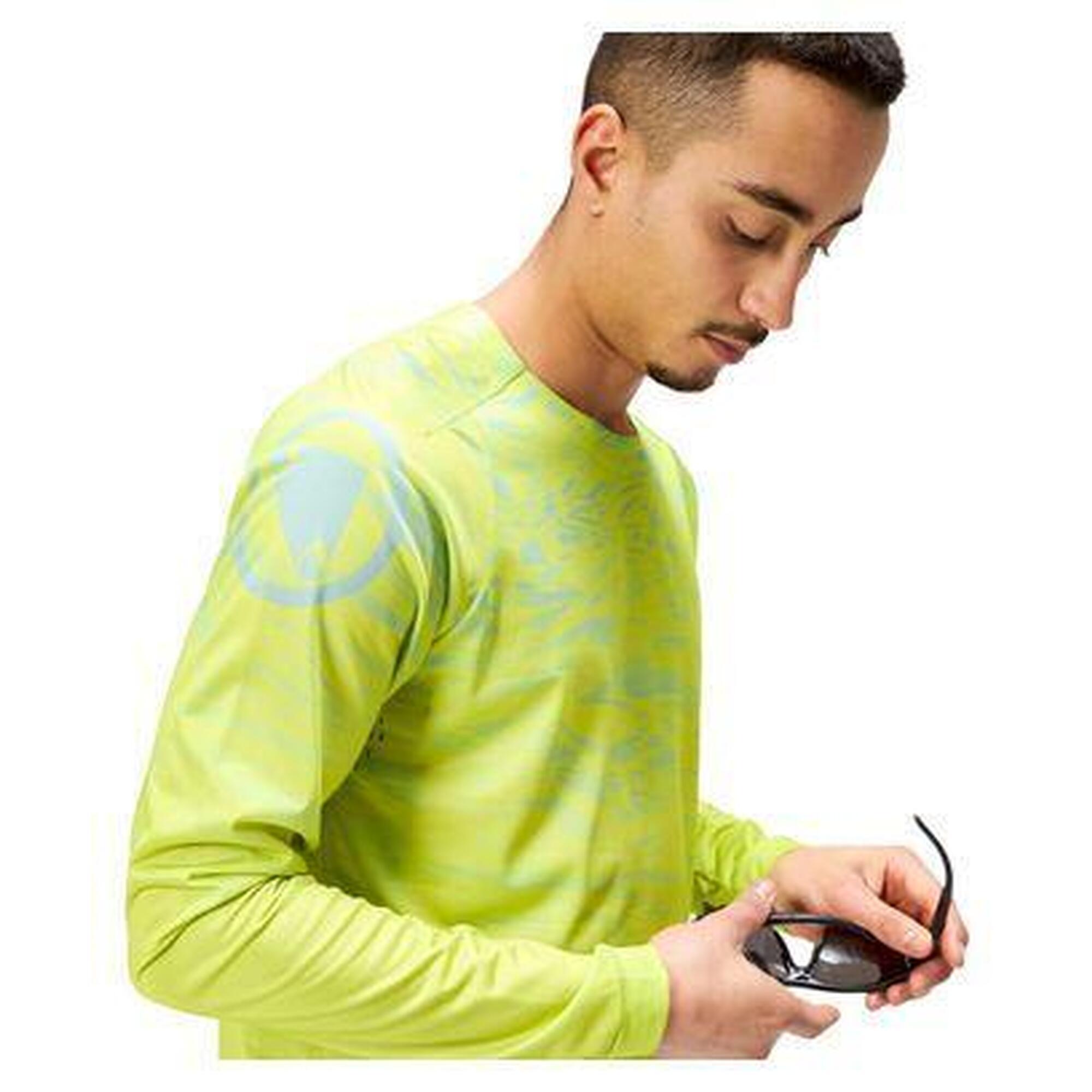 Tricou slim cu mânecă lungă imprimat lime glass