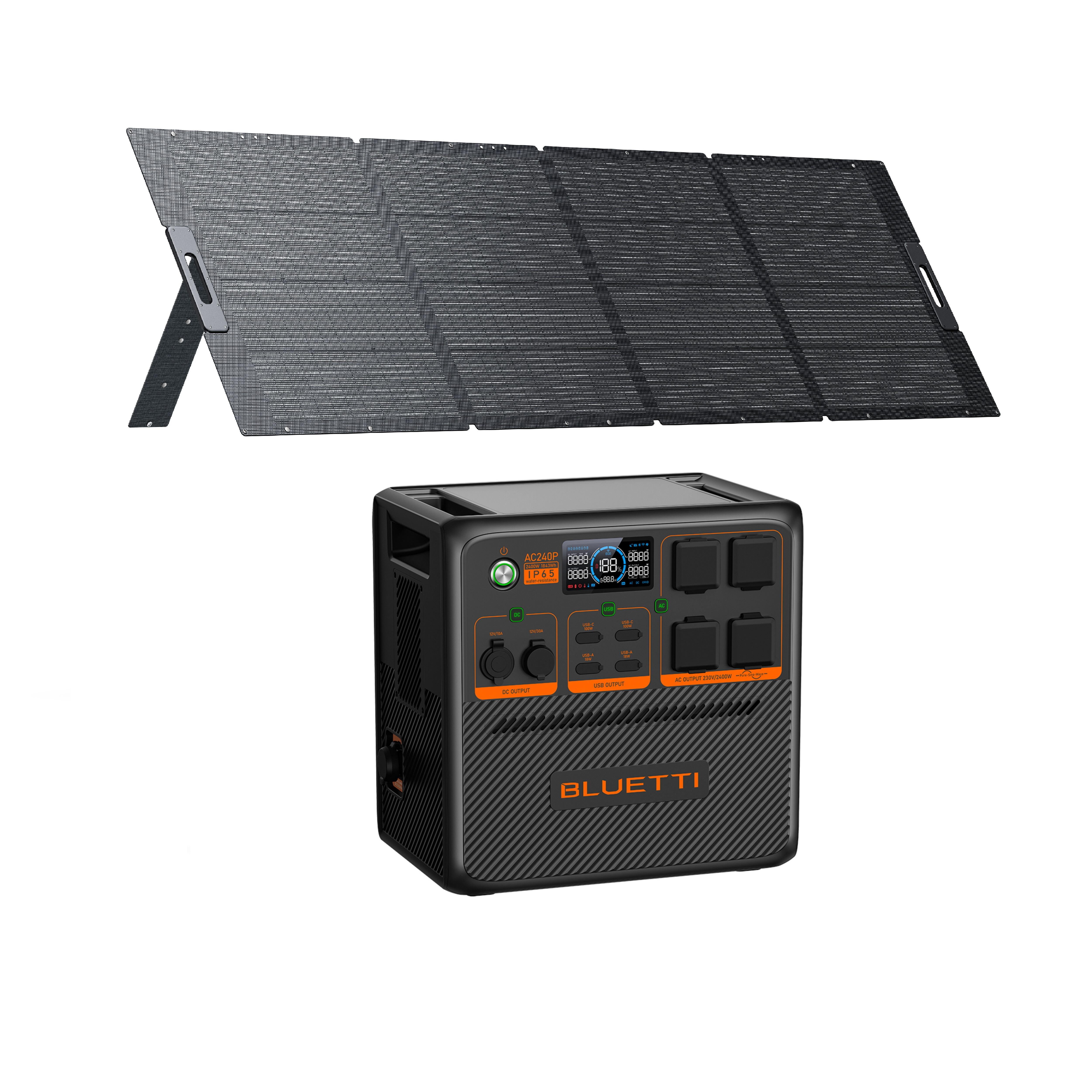 Zestaw stacja zasilania BLUETTI AC240P z panelem solarnym 350 W