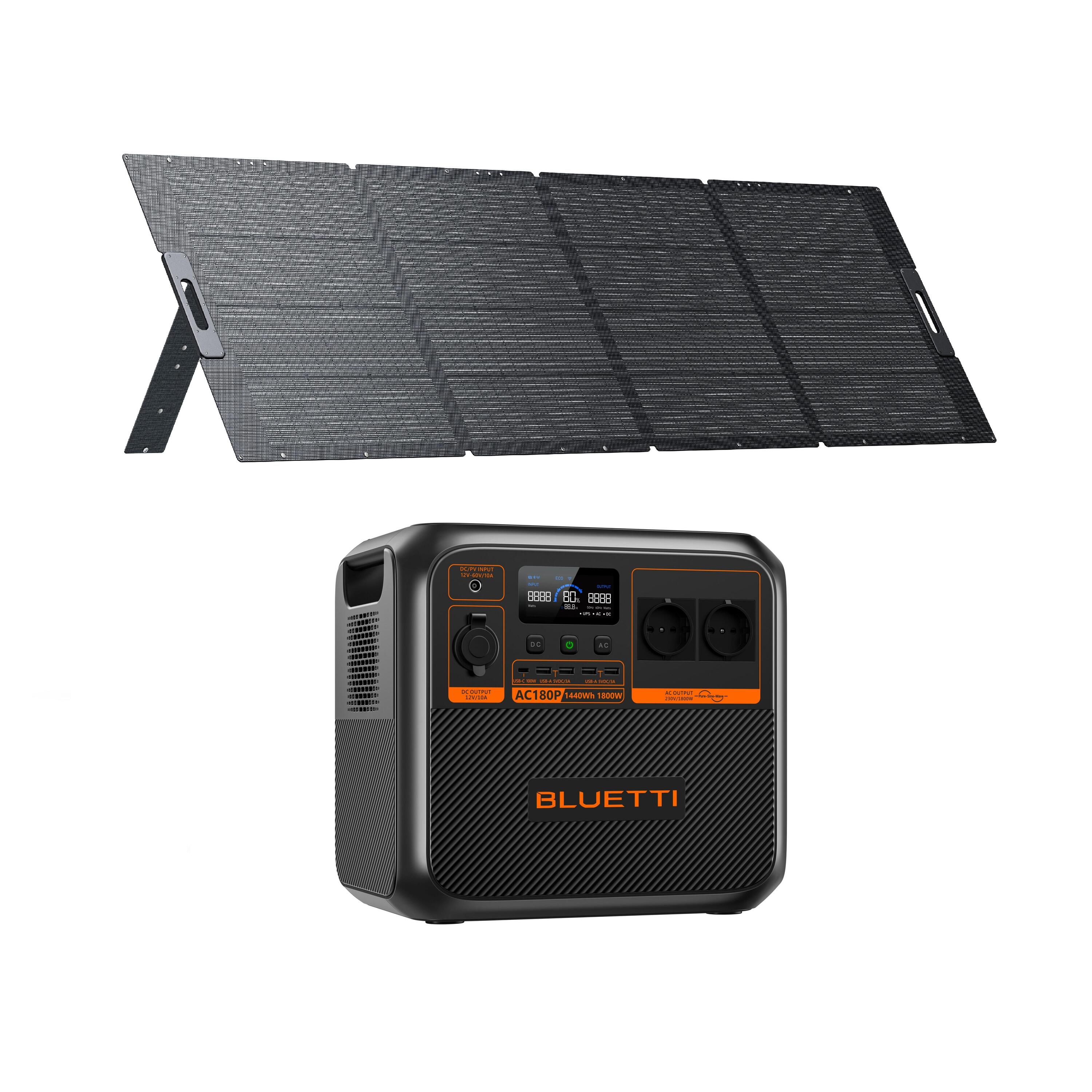 BLUETTI KIT Estación de energía BLUETTI AC180P con panel solar de 350 W