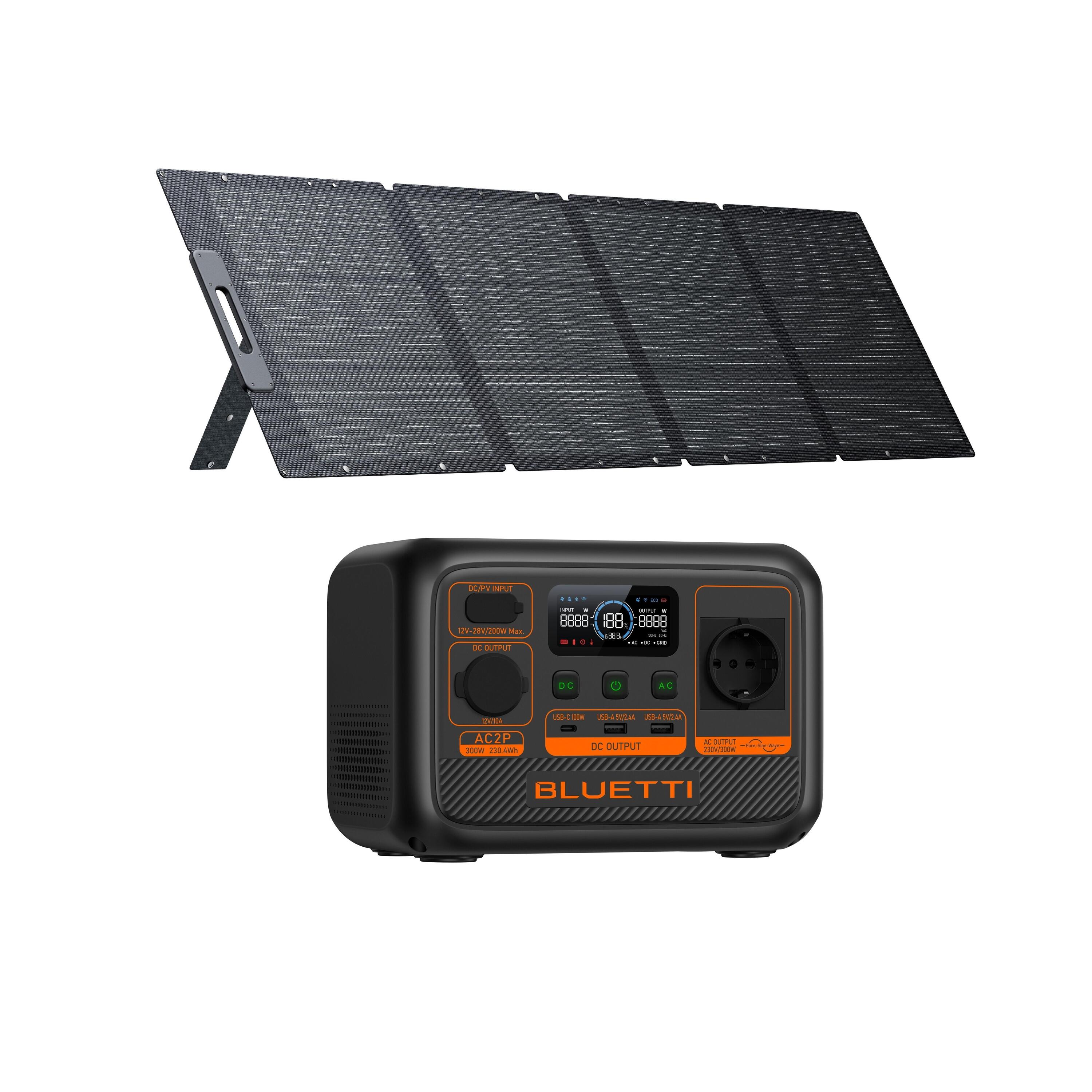 BLUETTI KIT Estación de energía BLUETTI AC2P con panel solar de 200 W