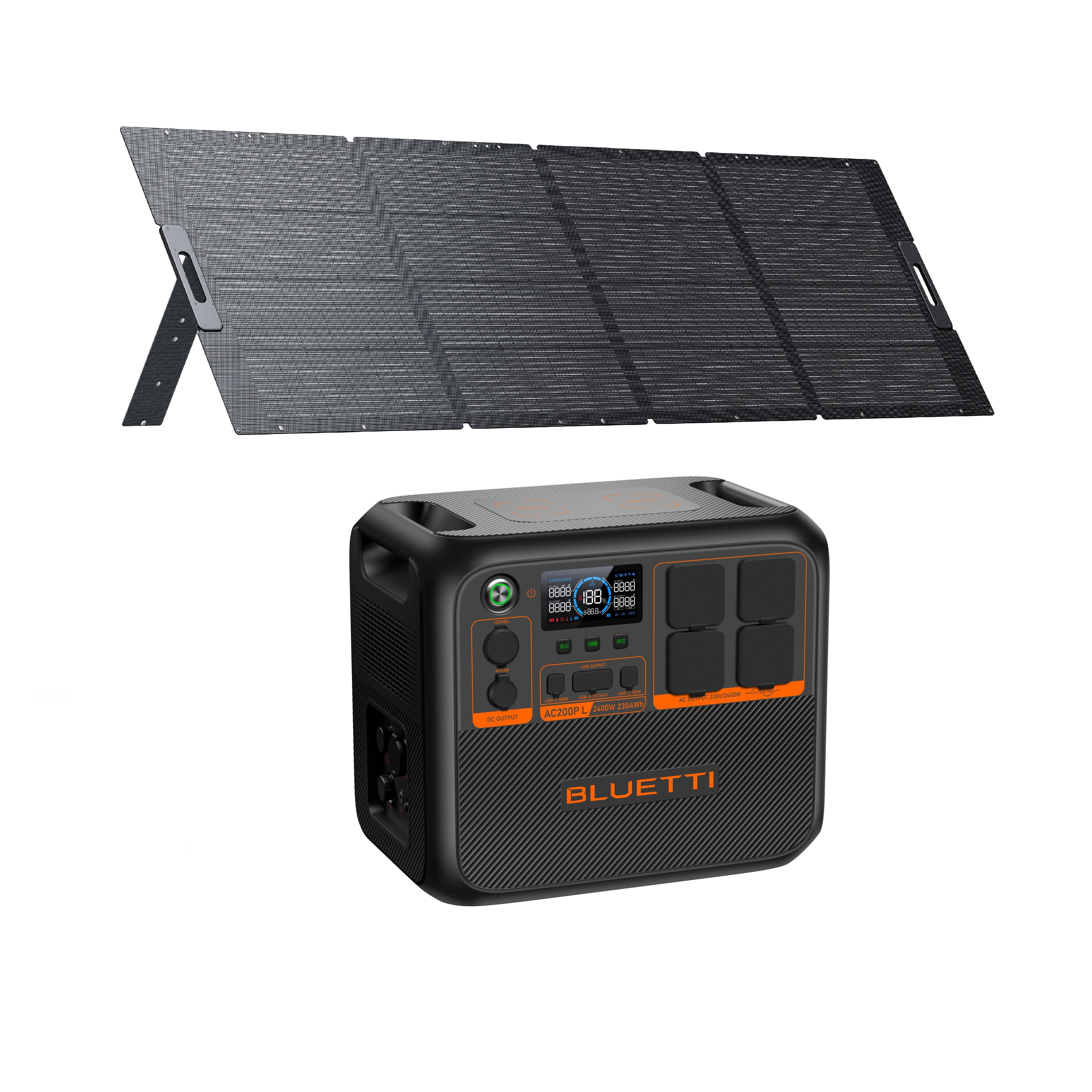 Zestaw stacja zasilania BLUETTI AC200PL z panelem solarnym 350 W