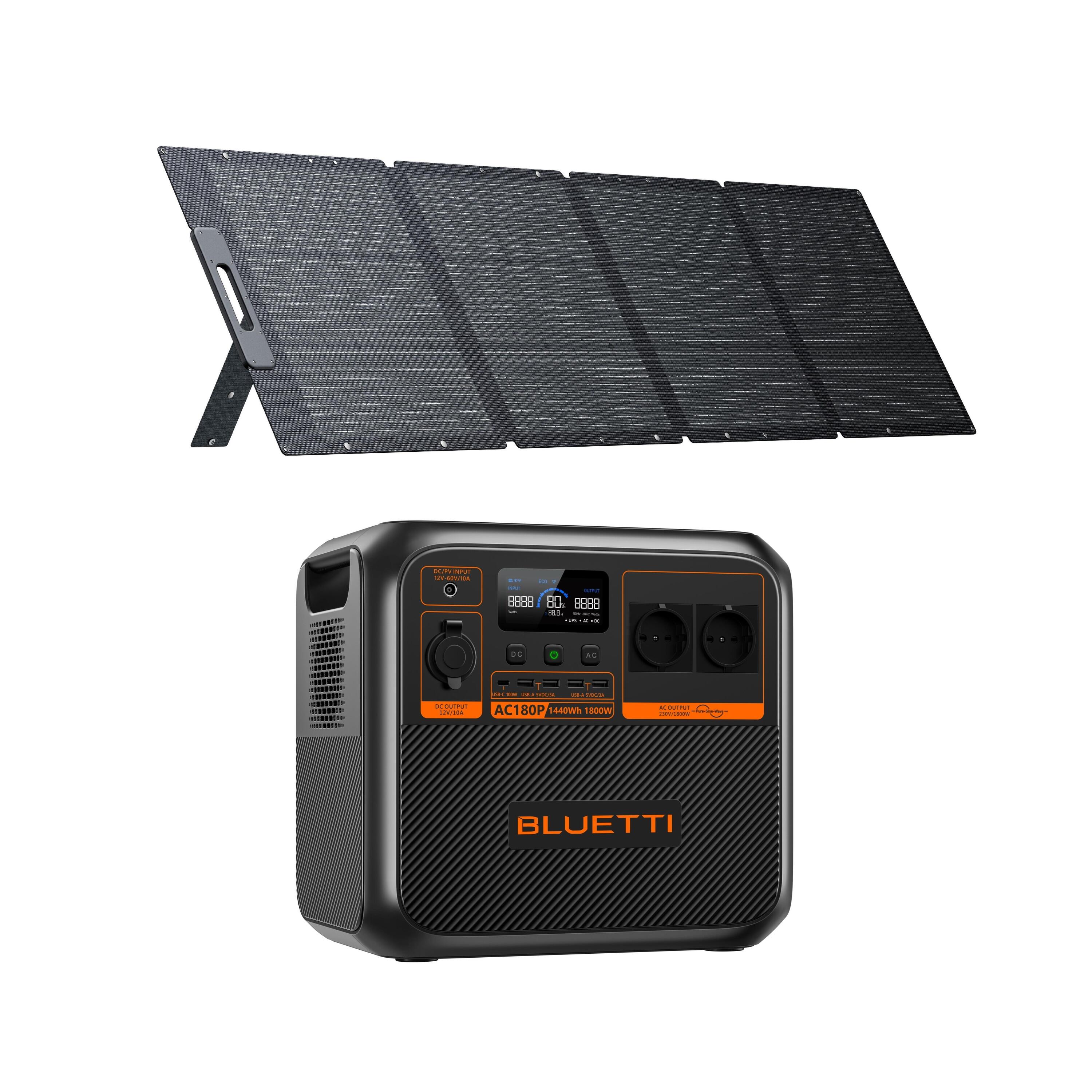 BLUETTI KIT Estación de energía BLUETTI AC180P con panel solar de 200 W