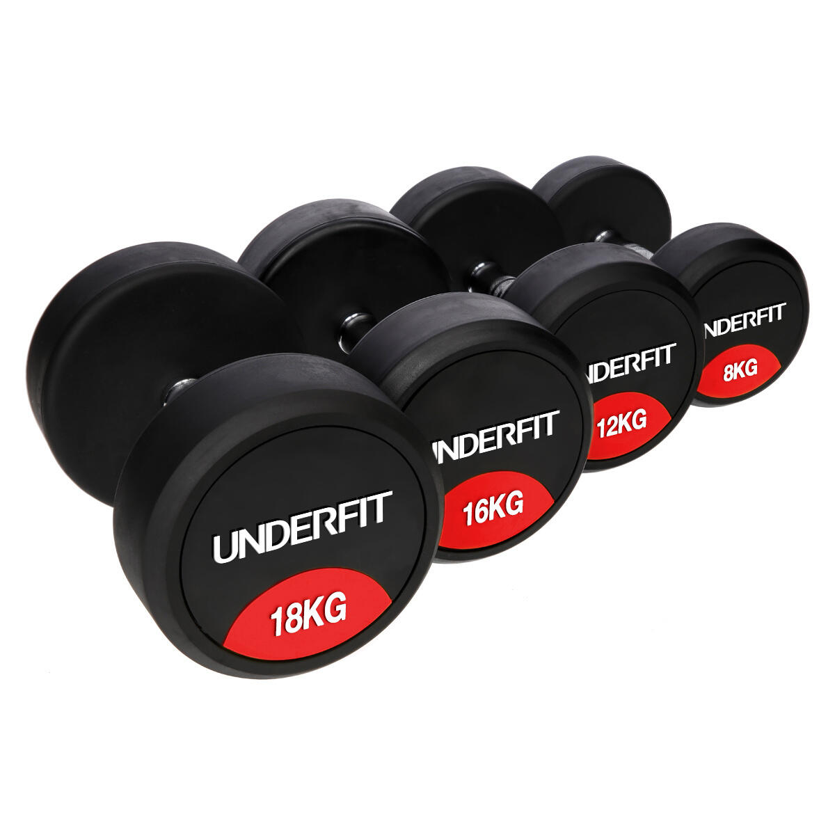 Hantla gumowana UNDERFIT do ćwiczeń siłowych fitness 3/7