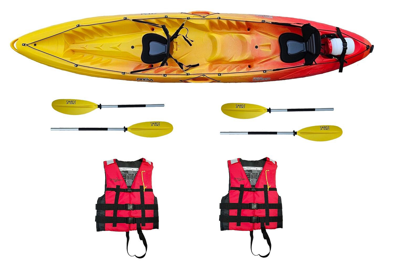 Kajak sit on top do pływania Rotomod Ocean Quatro Pack zestaw 2-4os.