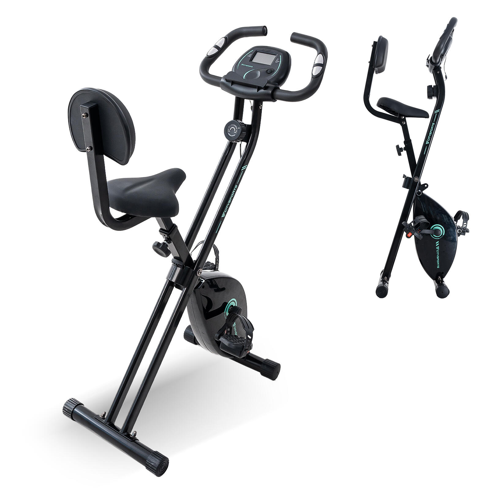 CITYSPORTS Rotoped-Skládací -X-Bike, 8 Úrovní odporu, Kompaktní a Tichý