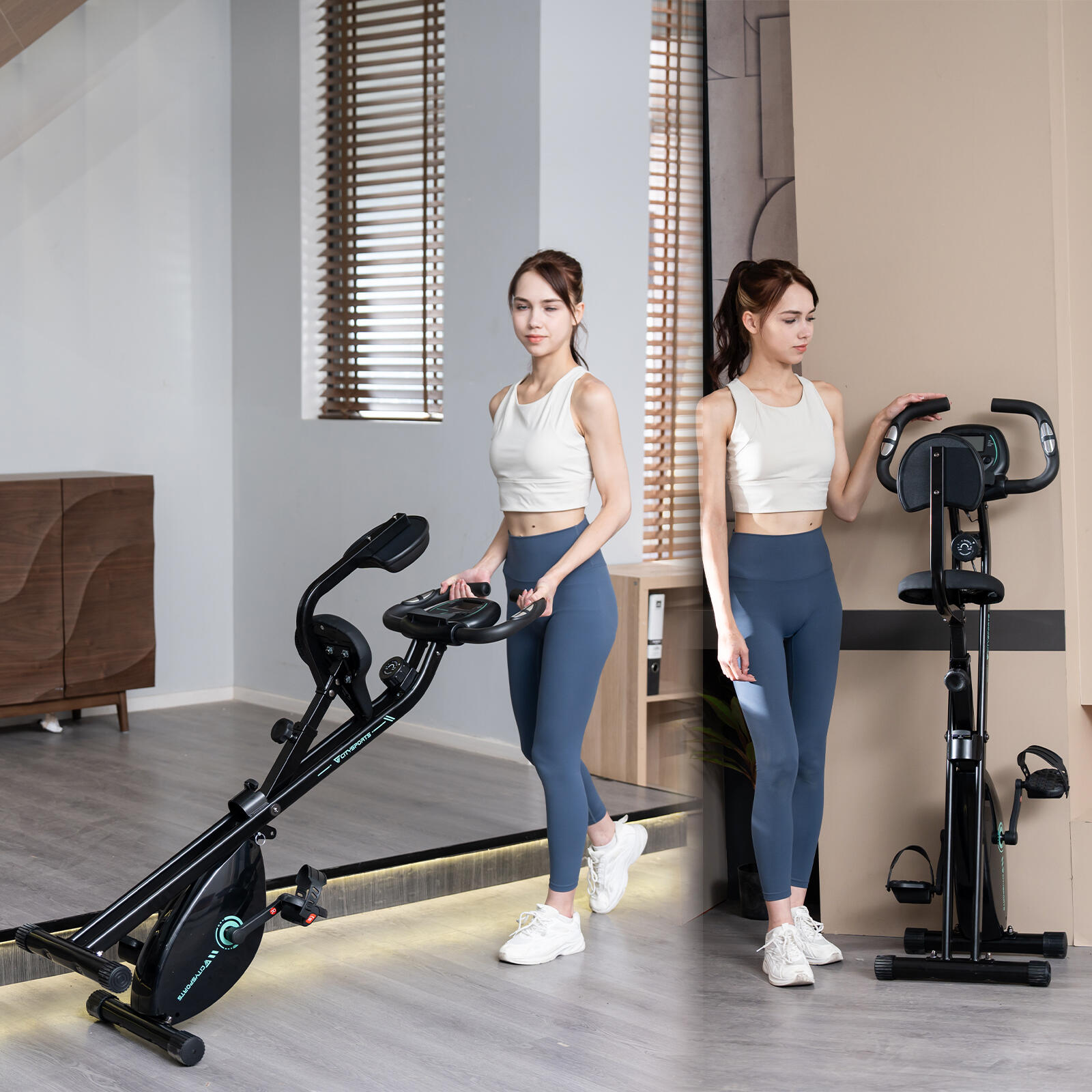 Rotoped-Skládací -X-Bike, 8 Úrovní odporu, Kompaktní a Tichý 3/7