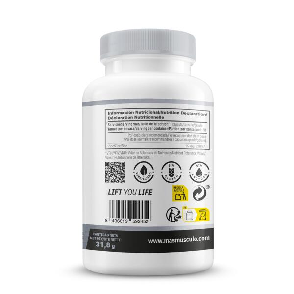 Picolinato di zinco 22 mg - 60 capsule vegetali MASmusculo 3/5