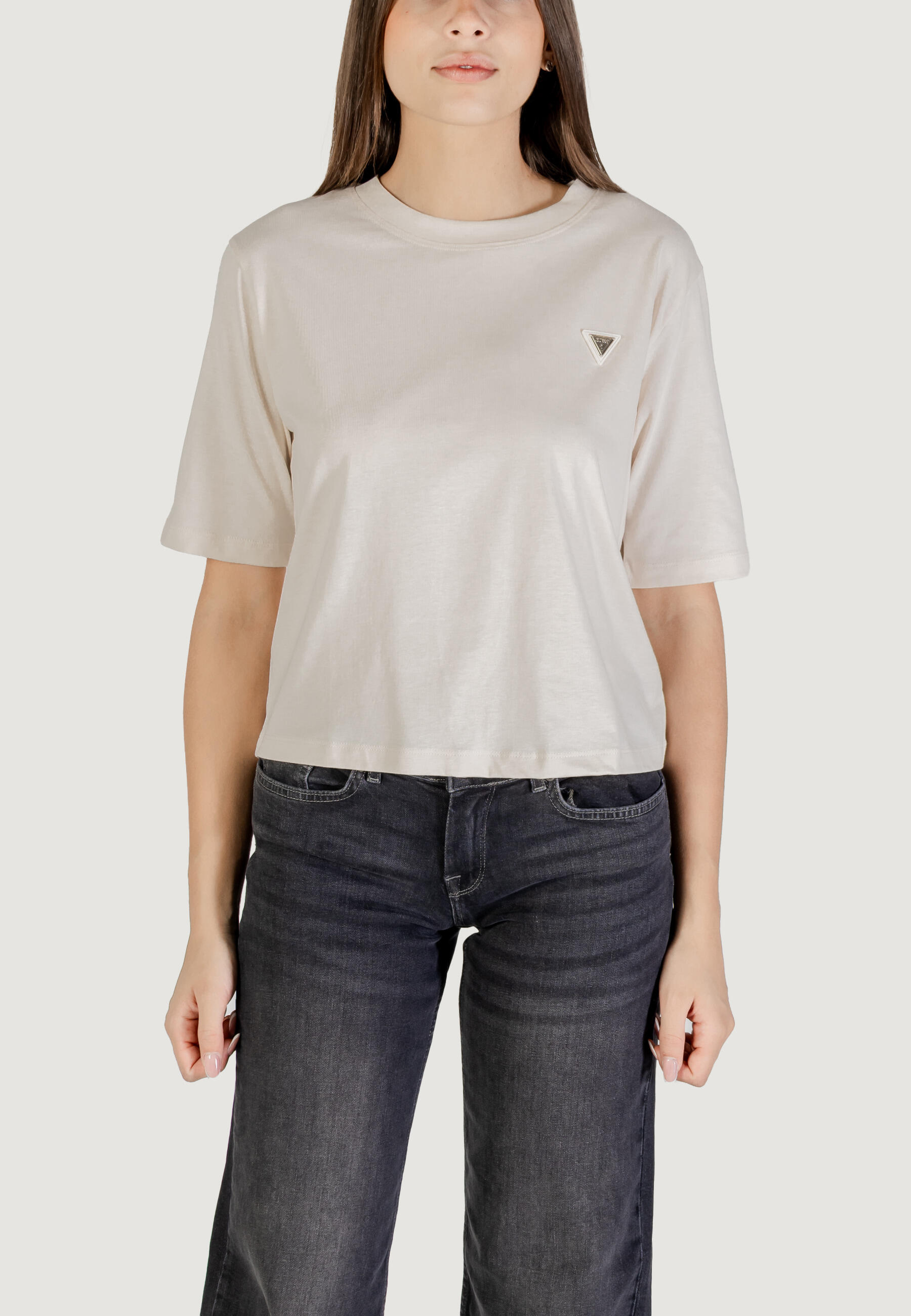 t-shirt crop top COLETTE BOXY TSHIRT FEMME beige 4/5