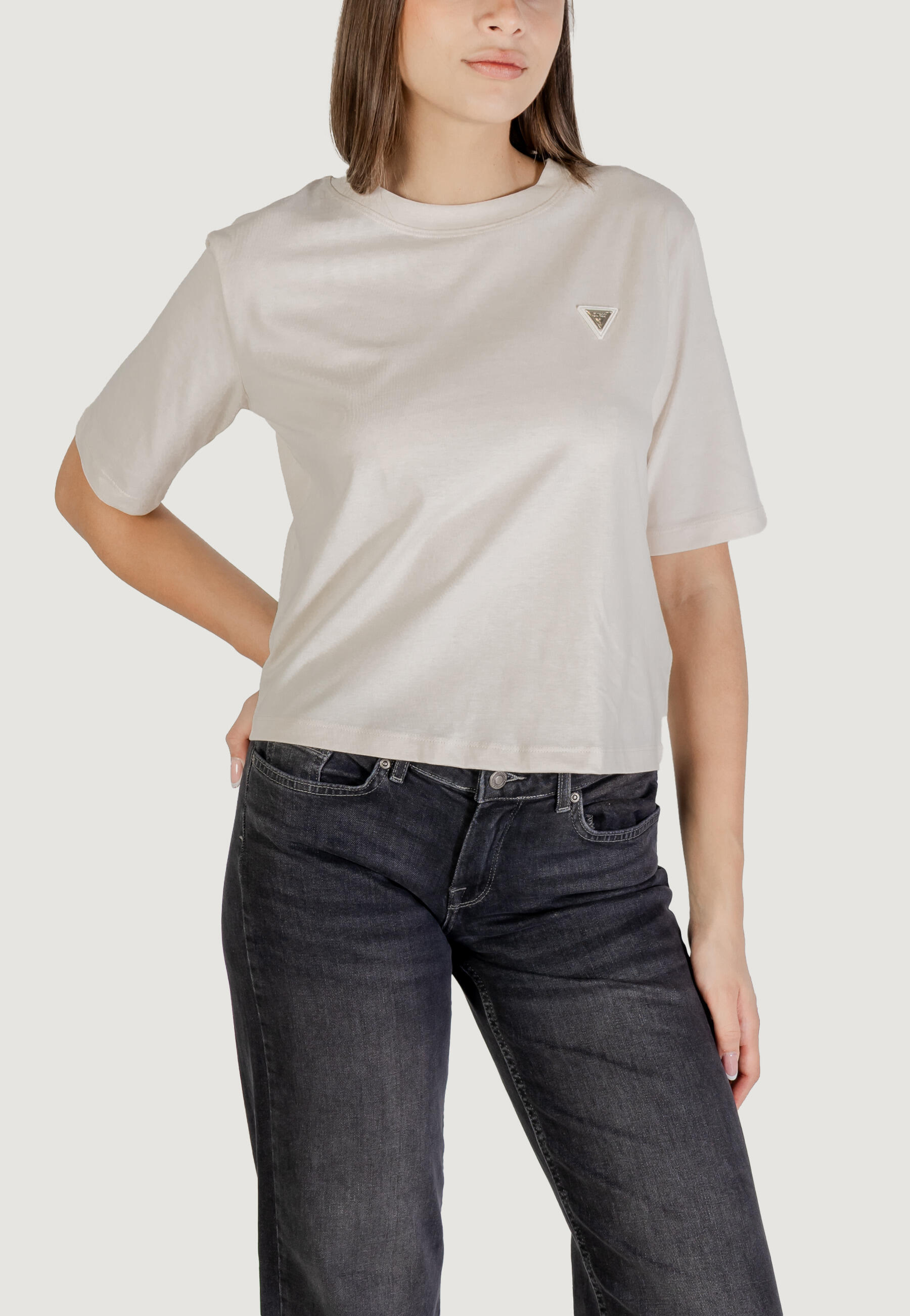 t-shirt crop top COLETTE BOXY TSHIRT FEMME beige 1/5