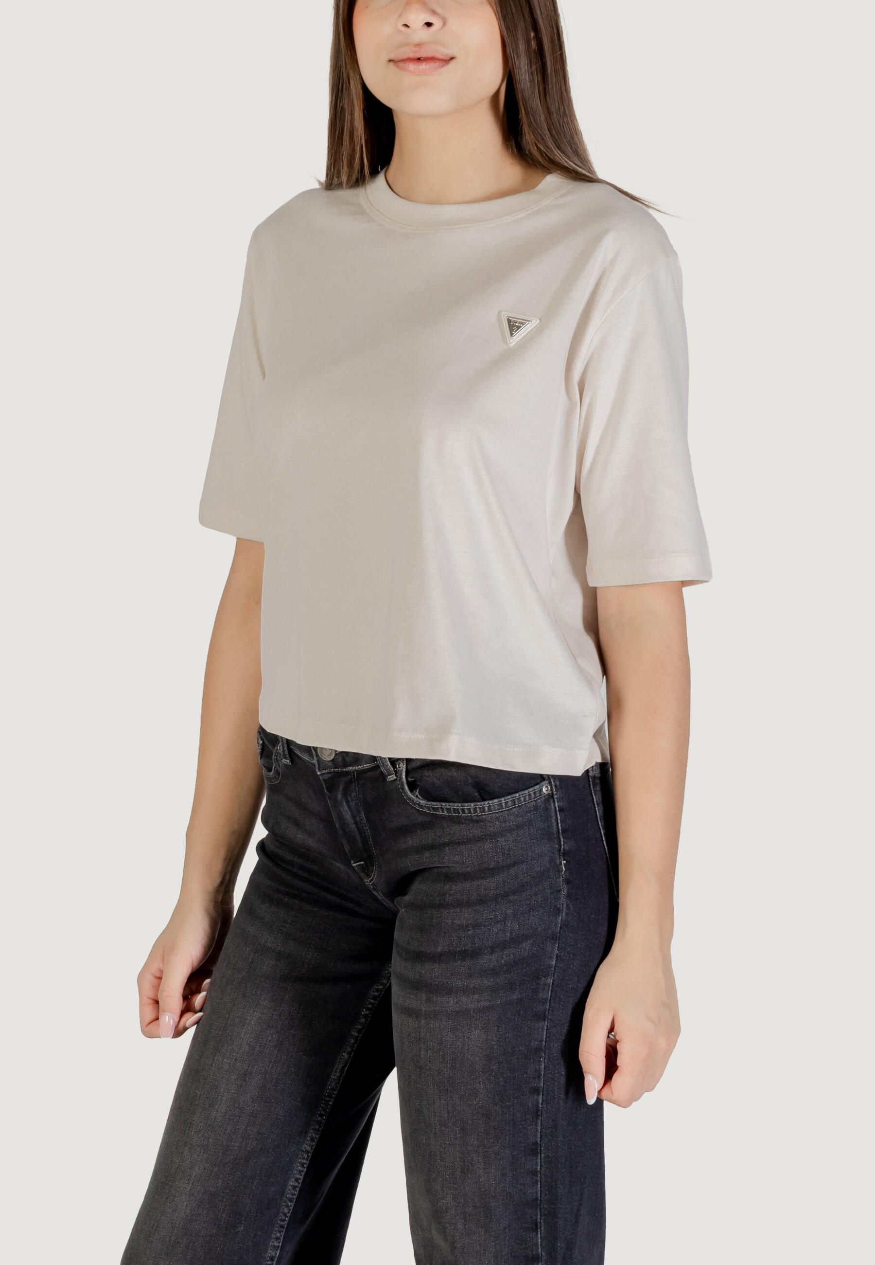 t-shirt crop top COLETTE BOXY TSHIRT FEMME beige 3/5