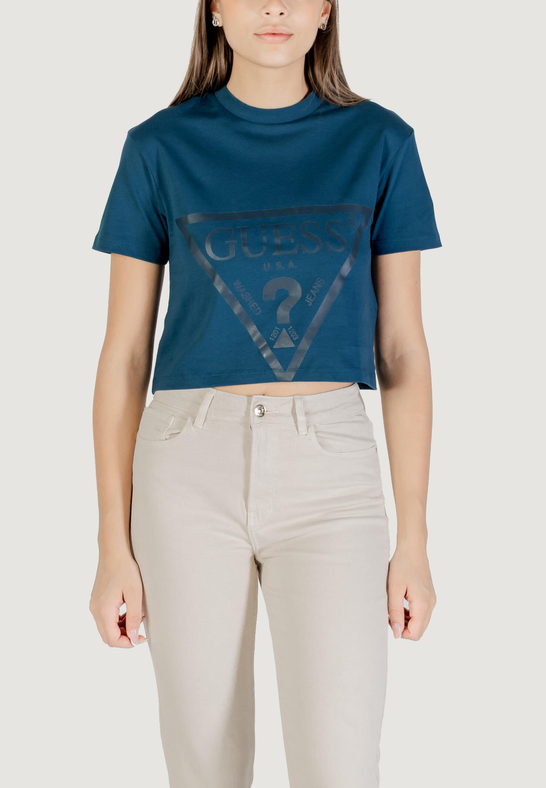 t-shirt crop top ADELE CROP TSHIRT FEMME VERT 4/5