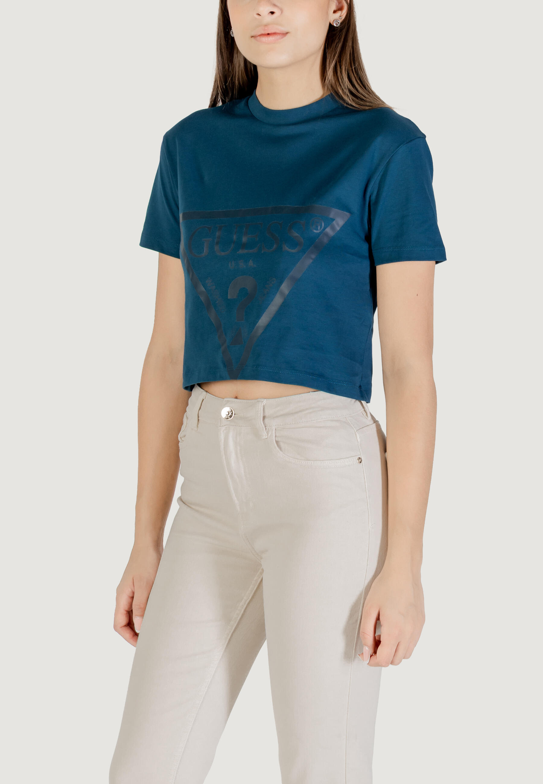 t-shirt crop top ADELE CROP TSHIRT FEMME VERT 2/5