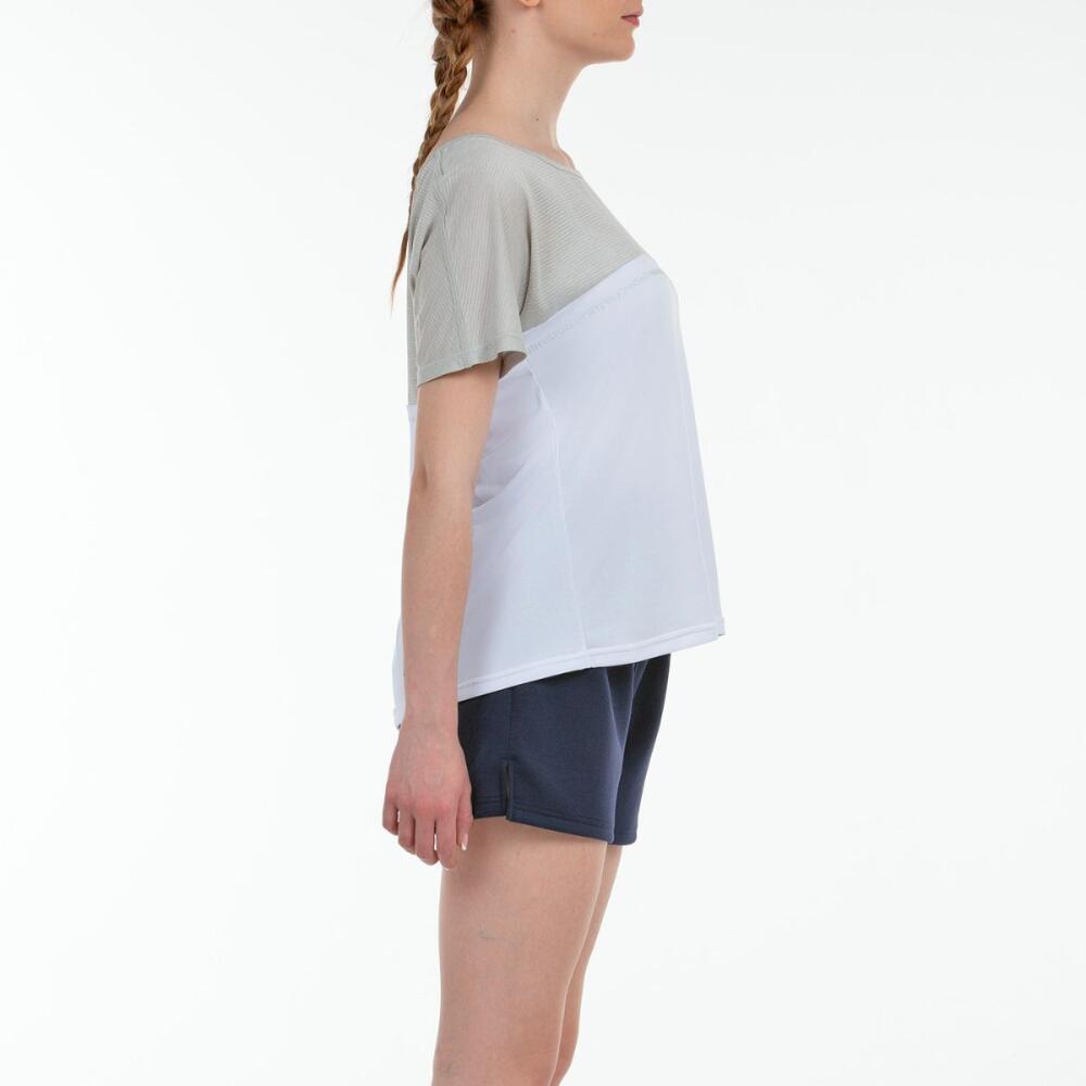 JOHN SMITH MELLID. Branco. T-shirt feminina com gola barco. 3/4