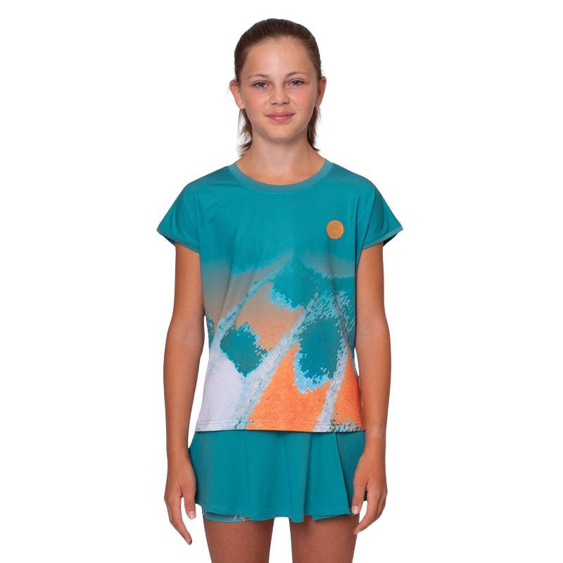 Camiseta Bidi Badu Melbourne Capsleeve Petroleo Naranja Junior 3/5