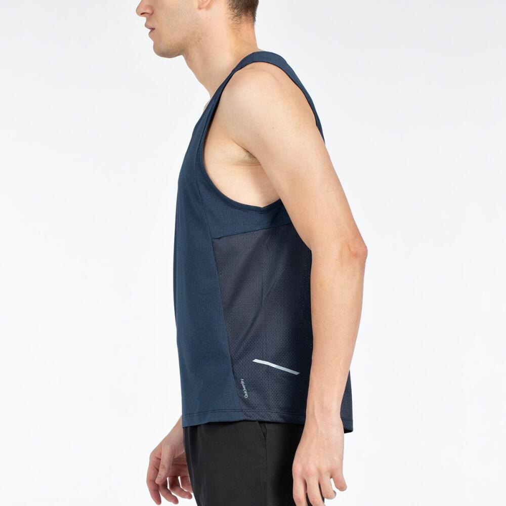 JOHN SMITH HEZE. Azul escuro. Camiseta de alças para homem. 3/4