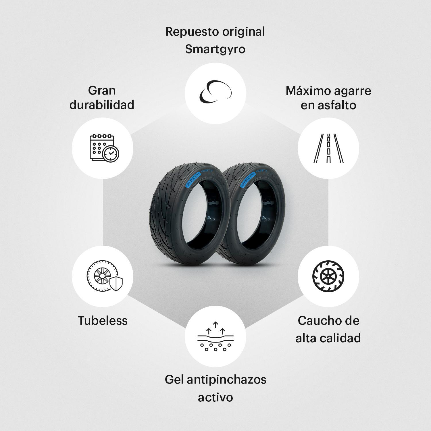CUBIERTA STREET 2 con GEL ANTIPINCHAZOS Pack 2 para Smartgyro(SW, RW y CO) 2/7