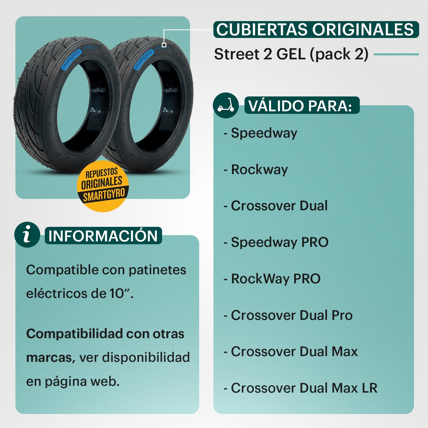 CUBIERTA STREET 2 con GEL ANTIPINCHAZOS Pack 2 para Smartgyro(SW, RW y CO) 3/7
