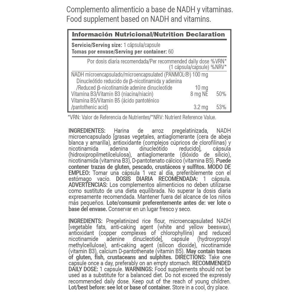 NADH Panmol® 100mg - 60 capsule vegetali MASMUSCULO 4/5