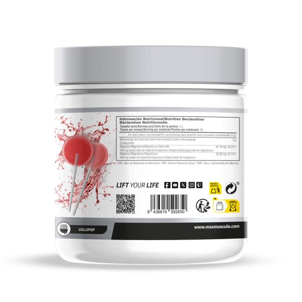 CreaMag Creatina (Creapure®) + Magnesio Albion® - 300g Lollipop MASMUSCULO 3/5