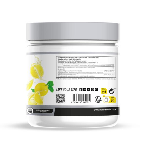 CreaMag Creatina (Creapure®) + Magnesio Albion® - 300g Limonada MASMUSCULO 3/5