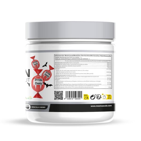 Kongestion Preworkout stimulant free - 320g Dracula Cherry de MASmusculo 3/5