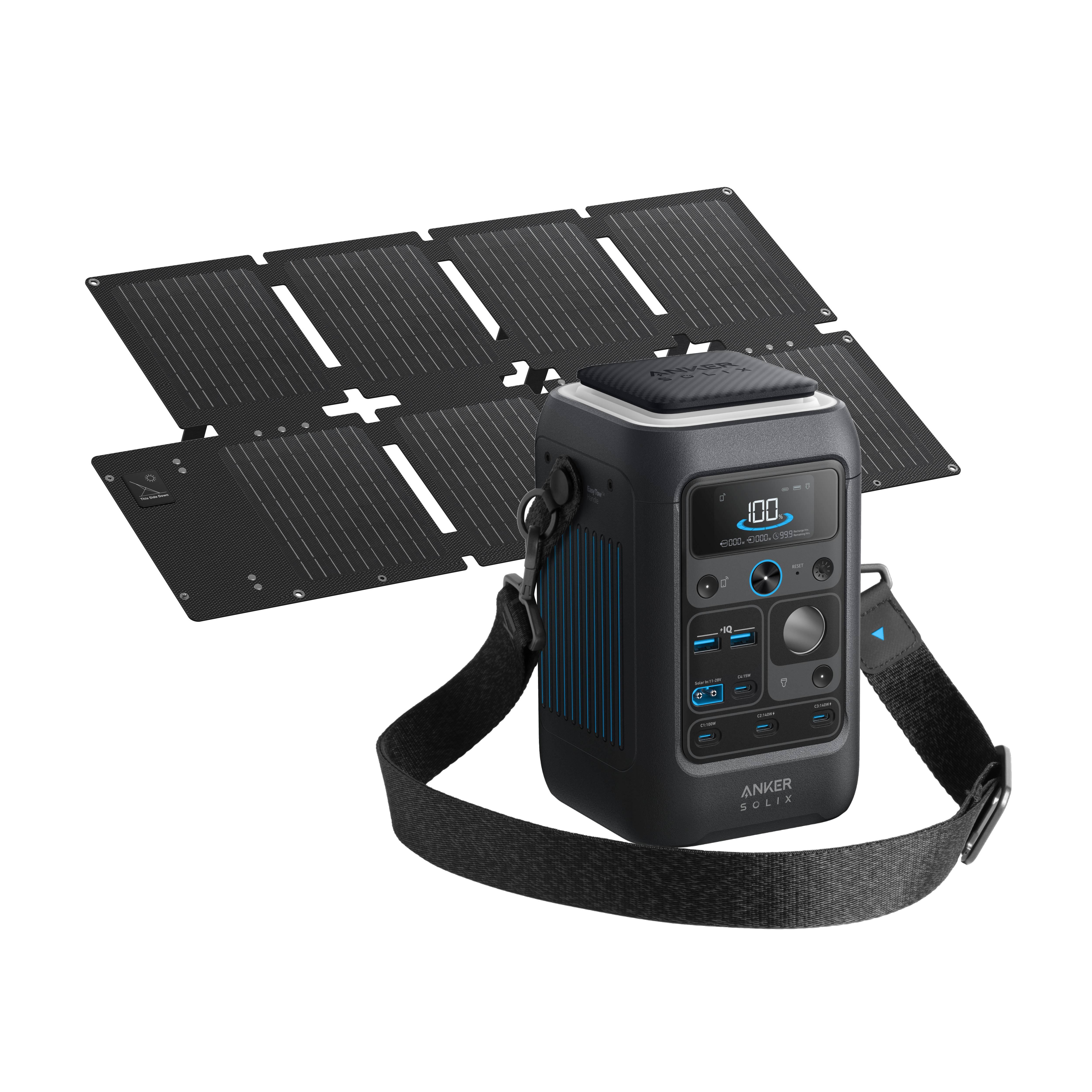 Anker - Kit Batterie Anker Solix C300x Dc Avec Panneau Solaire 60 W - Station D'Énergie - Gris - Taille Unique - Decathlon