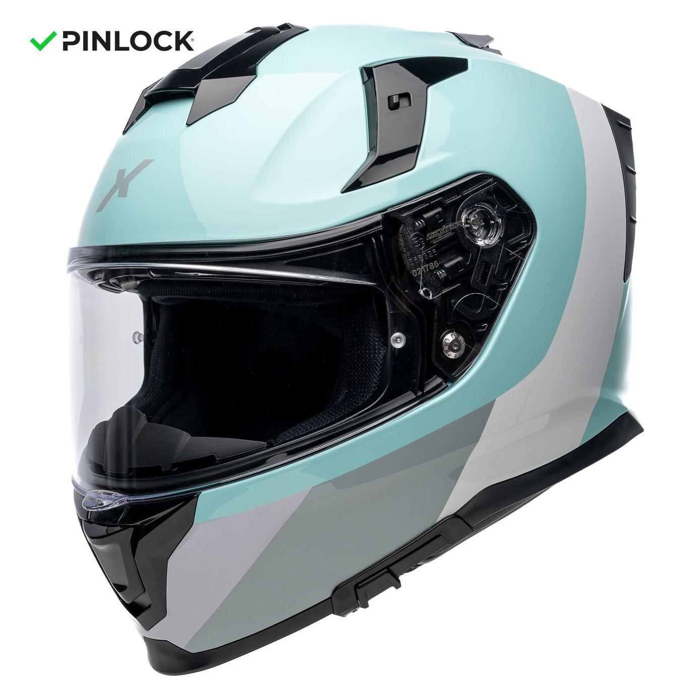 MOTOBLOUZ Casque Intégral MIRAGE ZEPHYR blue/white/grey Shiny | ECE 22.06 1/7