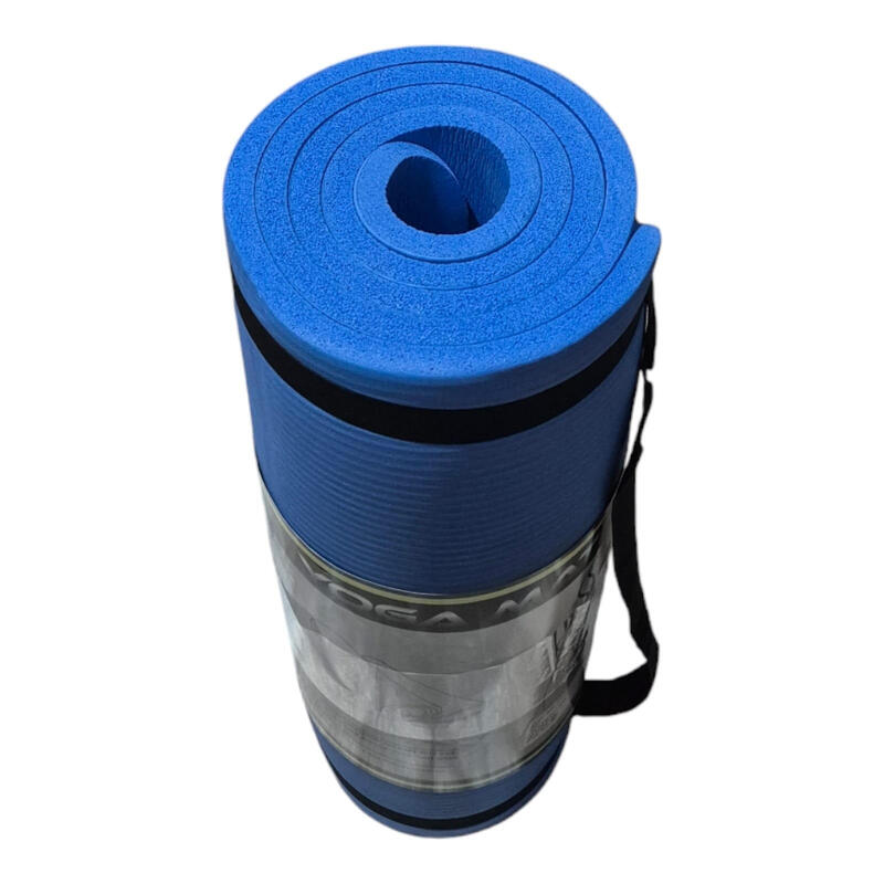 Saltea fitness Sportech 180x60 cm, grosime 1,5 cm, albastra