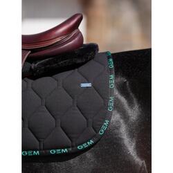 Tapis de selle LOVE Obstacle Noir Vert - GEM