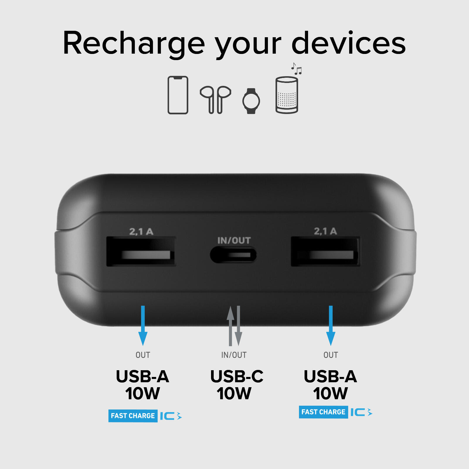 Powerbank 20000 mAh, con ricarica solare e LED di Stato 4/7
