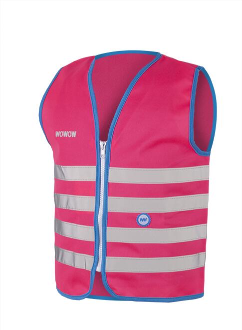 WOWOW Wowow Sicherheitsweste Fun Jacket für Kinder pink mit Refl Streifen M