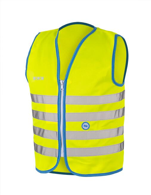 WOWOW Wowow Sicherheitsweste Fun Jacket für Kinder gelb mit Refl Streifen M