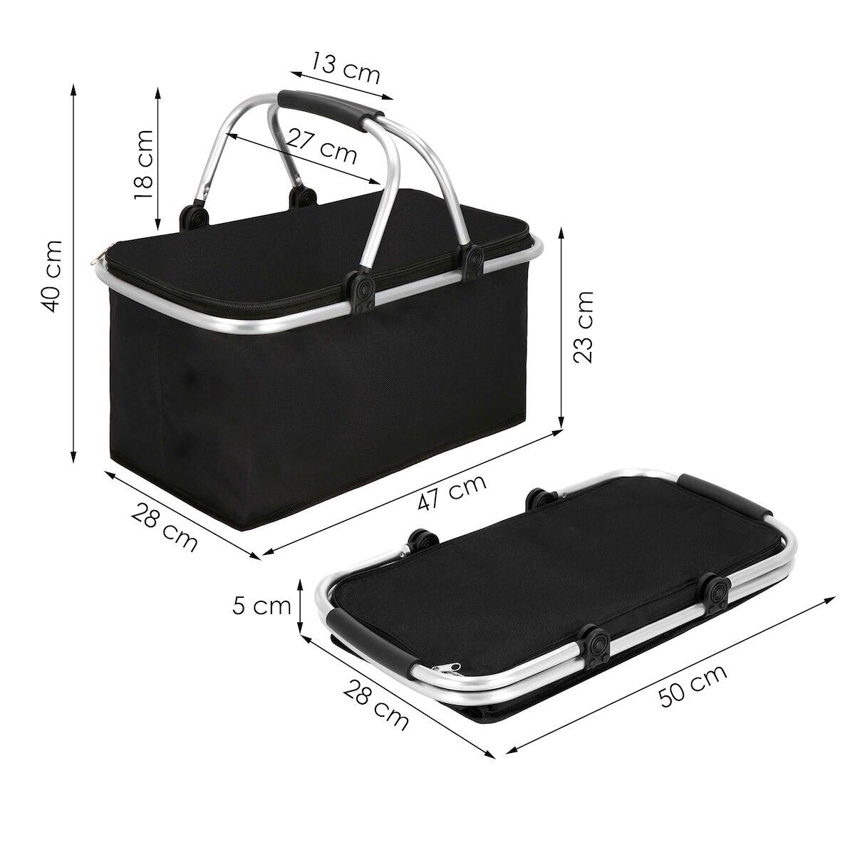 Torba termiczna na kemping 30l  kosz piknikowy na jedzenie czarny 6/7