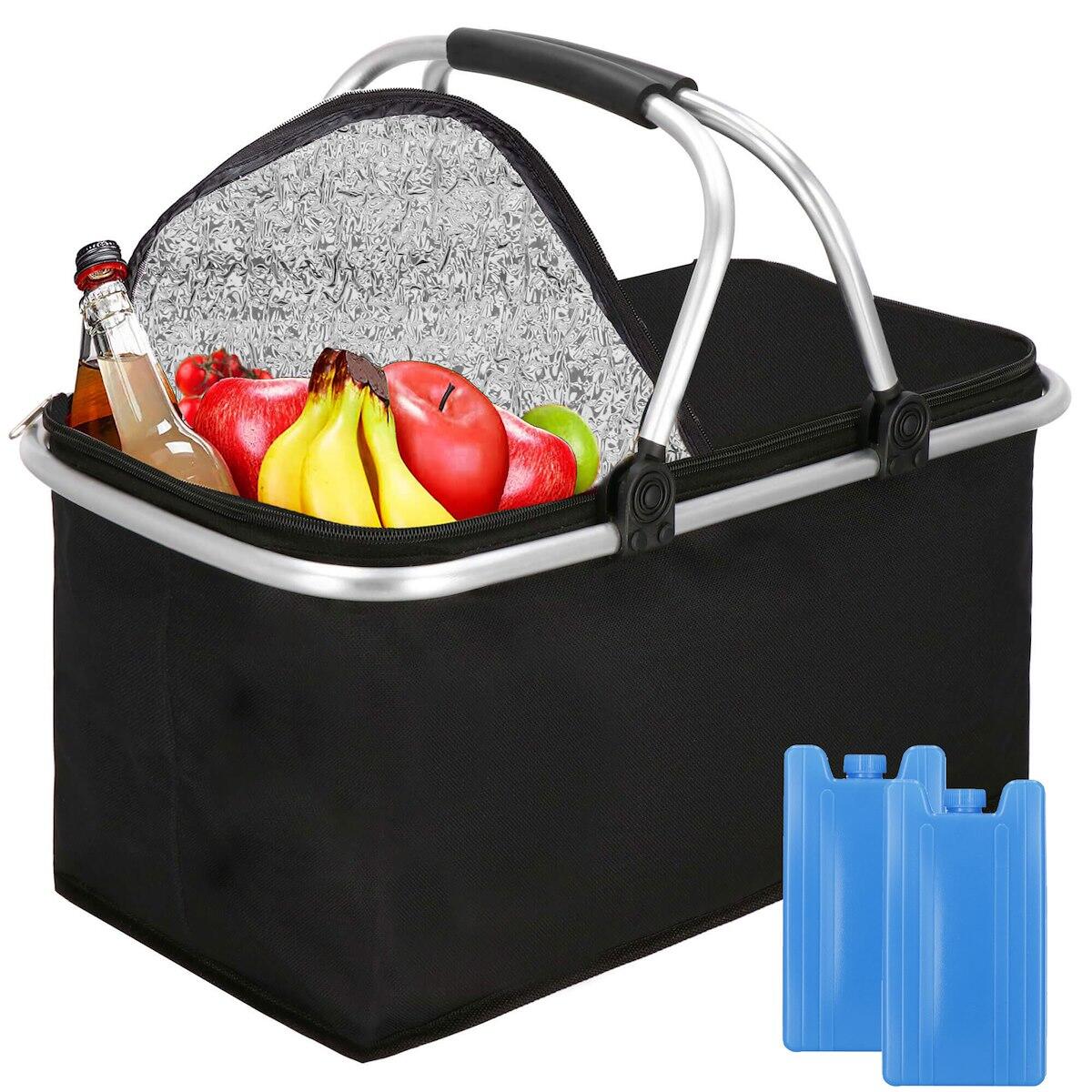 Kosz piknikowy, kempingowy Springos 30L torba termiczna na jedzenie 2/7