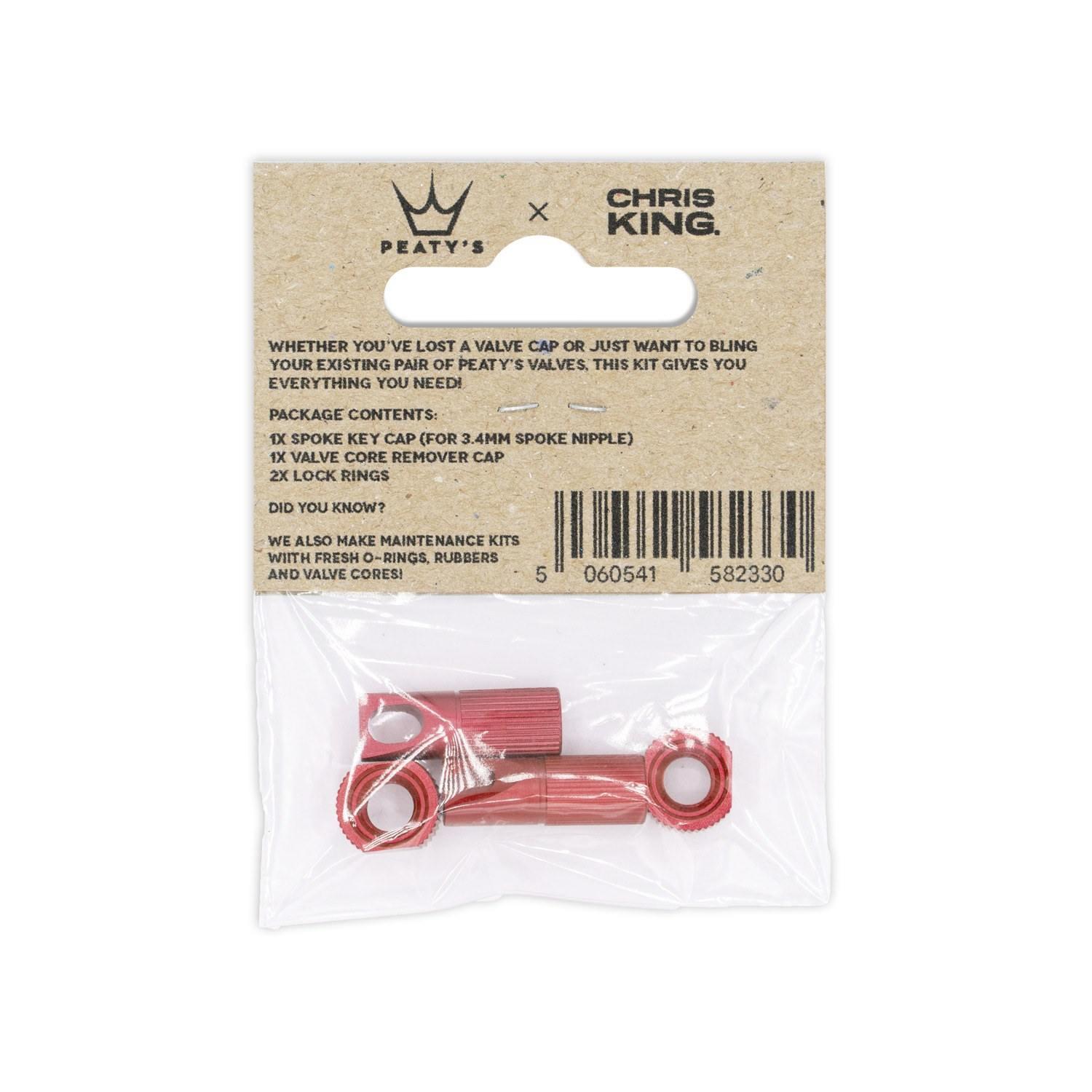 Peatys x Chris King (MK2) Tubeless Valves Accessory Kit - Red 2/2