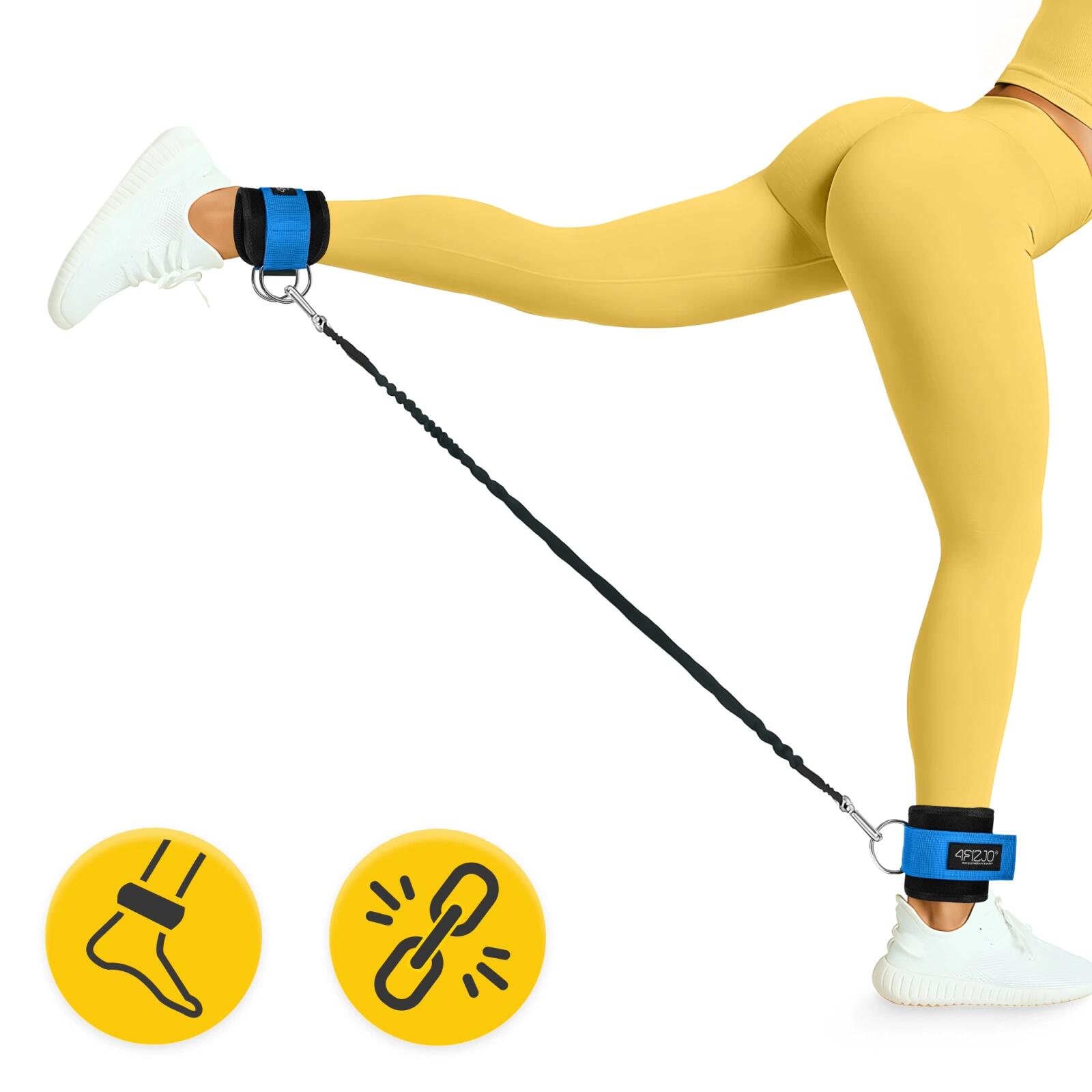 Cavigliere ankle strap palestra neoprene allenamento gambe glutei 4FIZJO 2/7