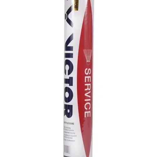 Victor Service 12 Badminton Shuttlecock Pack of 12 Medium Speed Feathered Balls
