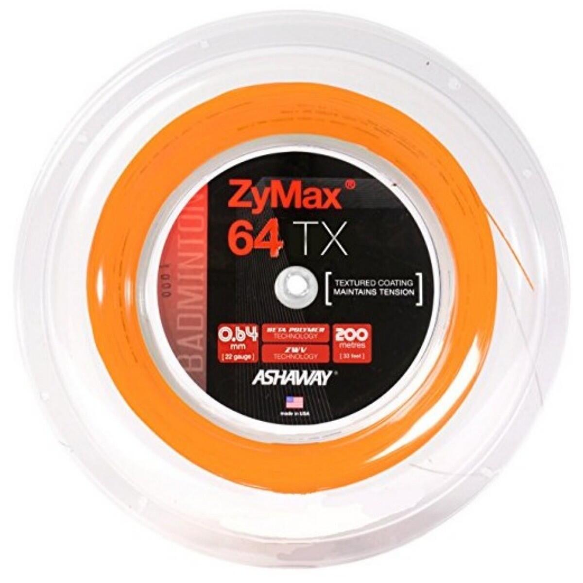 Naciąg do badmintona ZyMax 64 TX - rolka ASHAWAY Pomarańczowy 2/3