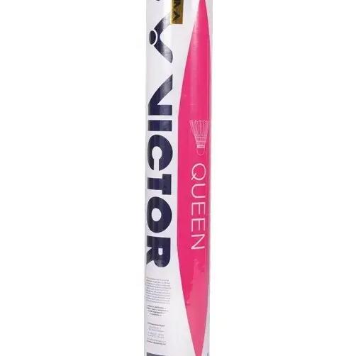 Tube of 12 badminton shuttlecocks Victor Queen